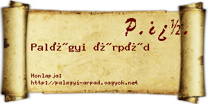 Palágyi Árpád névjegykártya